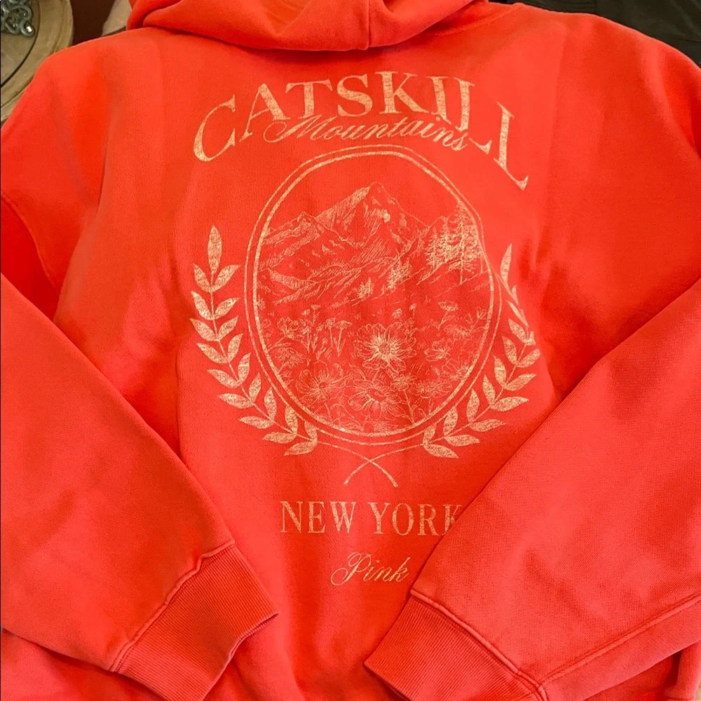 PINK Victoria's Secret Coral Zip-Up Hoodie - Picture 11 of 16